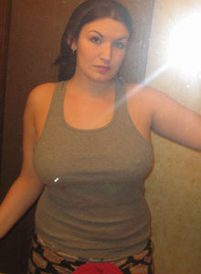 Slutty Kayla takes a picture of her huge tits for you Picture 1